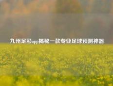 九州足彩app揭秘一款专业足球预测神器