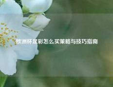 欧洲杯足彩怎么买策略与技巧指南