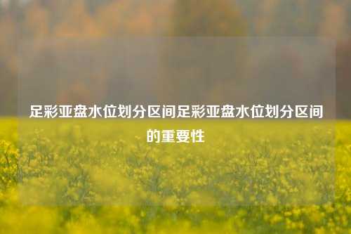 足彩亚盘水位划分区间足彩亚盘水位划分区间的重要性