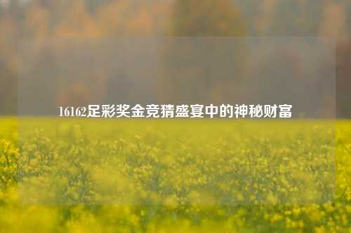 16162足彩奖金竞猜盛宴中的神秘财富