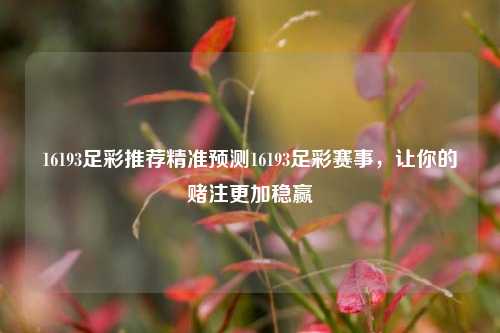 16193足彩推荐精准预测16193足彩赛事，让你的赌注更加稳赢
