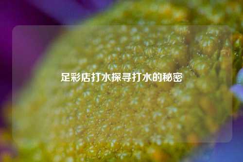 足彩店打水探寻打水的秘密