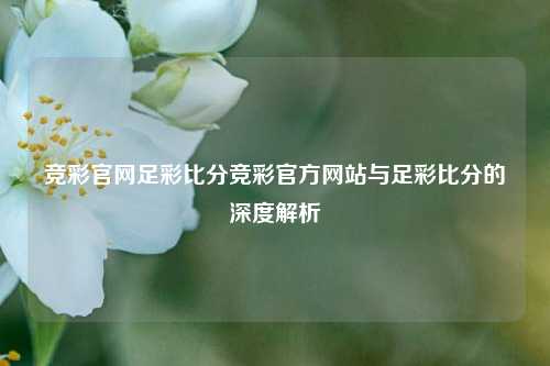 竞彩官网足彩比分竞彩官方网站与足彩比分的深度解析
