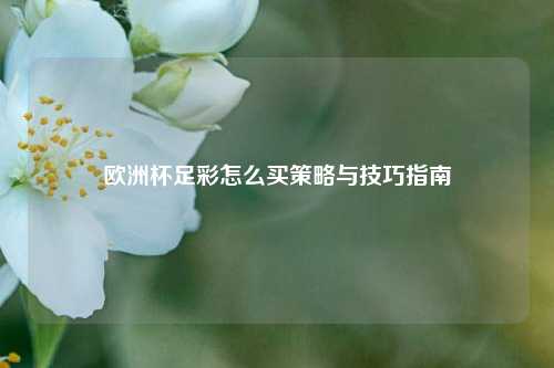 欧洲杯足彩怎么买策略与技巧指南