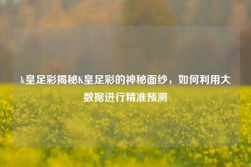 k皇足彩揭秘K皇足彩的神秘面纱，如何利用大数据进行精准预测